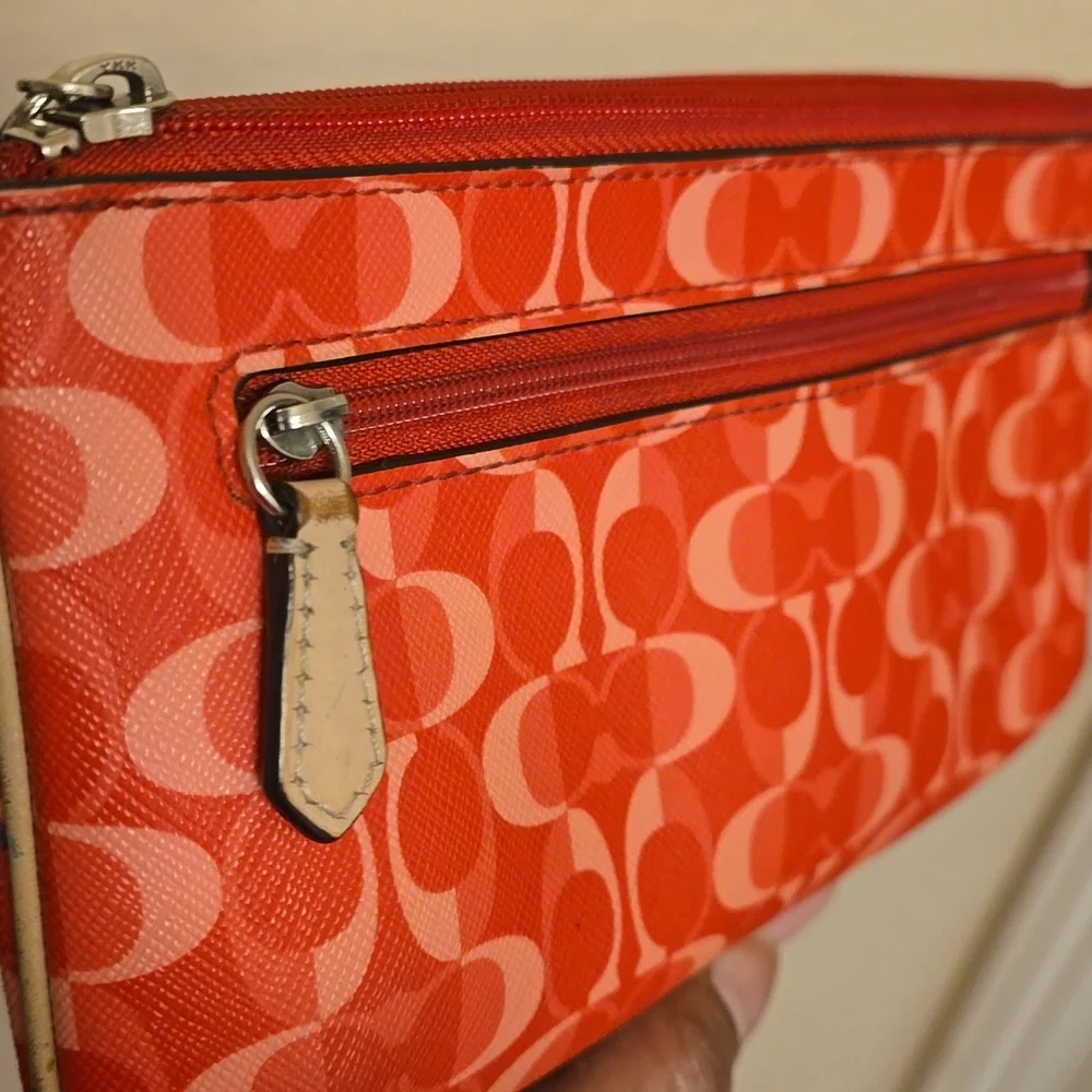 Coach Red Signature Wristlet - Picture 10 of 15
